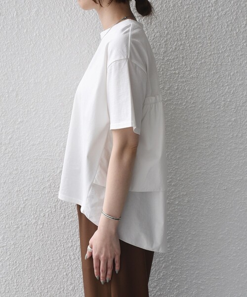 SHIPS Colors(シップス カラーズ)の「SHIPS Colors:〈手洗い可能〉バックティアード デザイン カットソー(Tシャツ/カットソー・レディース・イエロー/ブラック/オフホワイト・ONE SIZE)」の16枚目の写真