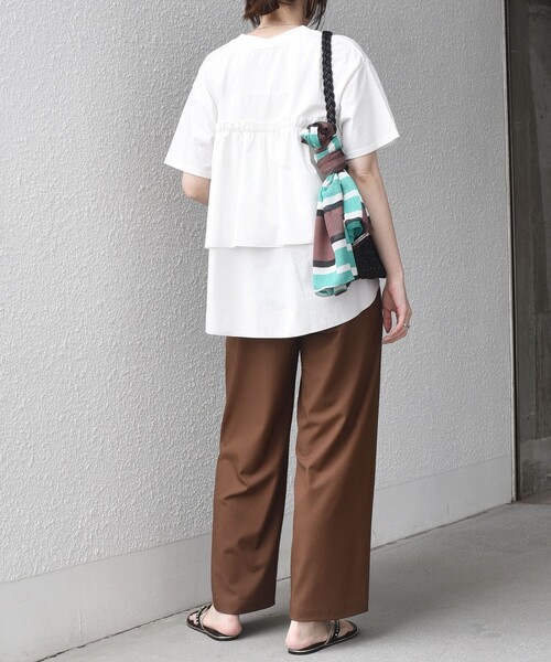 SHIPS Colors(シップス カラーズ)の「SHIPS Colors:〈手洗い可能〉バックティアード デザイン カットソー(Tシャツ/カットソー・レディース・イエロー/ブラック/オフホワイト・ONE SIZE)」の18枚目の写真