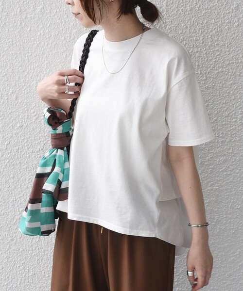 SHIPS Colors(シップス カラーズ)の「SHIPS Colors:〈手洗い可能〉バックティアード デザイン カットソー(Tシャツ/カットソー・レディース・イエロー/ブラック/オフホワイト・ONE SIZE)」の21枚目の写真