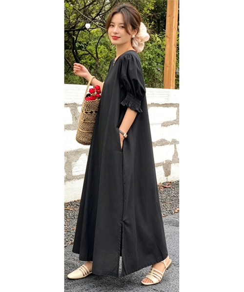 FAVORITO(ファヴォリート)の「リラックス ワンピース(ワンピース・レディース・ブラック/ローズ/グリーン/パープル・F)」の5枚目の写真