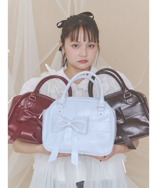 merry jenny(メリージェニー)の「bow ribbon gift bag(ハンドバッグ・レディース・ブルー/レッド/ブラウン・FREE)」の4枚目の写真