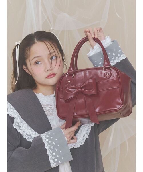merry jenny(メリージェニー)の「bow ribbon gift bag(ハンドバッグ・レディース・ブルー/レッド/ブラウン・FREE)」の9枚目の写真