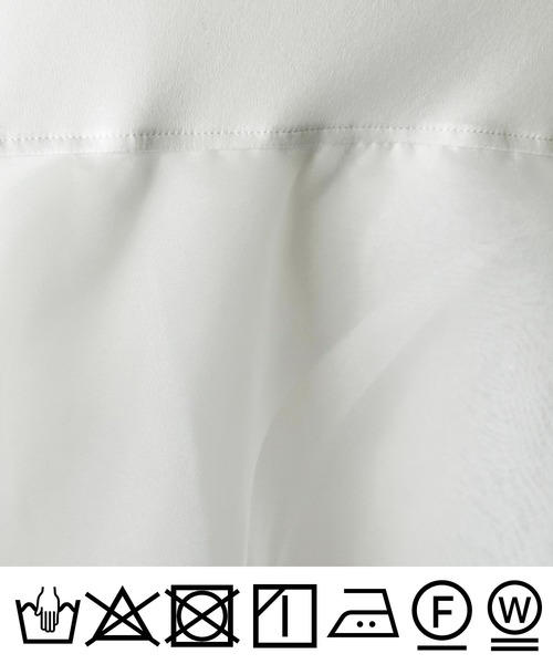 PICCIN PERLA(ピッチンペルラ)の「オーガンジーティアードノースリーブプルオーバー(Tシャツ/カットソー・レディース・ブラック/オフホワイト/ライトグリーン・M)」の7枚目の写真