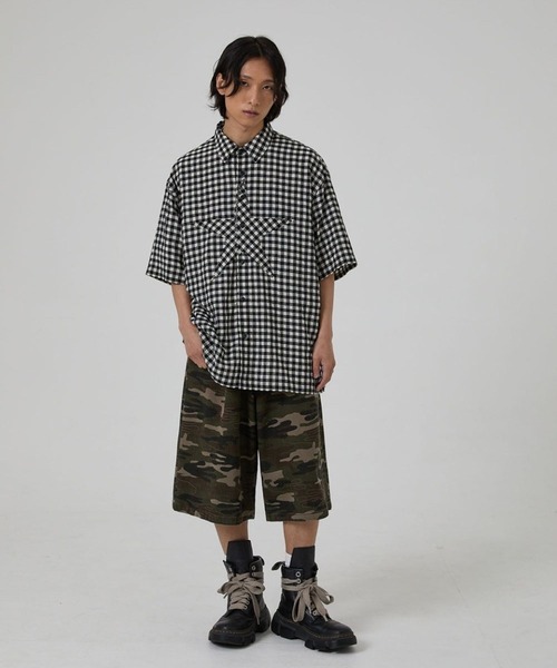 HOODHOOD(フッドフッド)の「【UNISEX】HOODHOOD/スターアップリケチェックシャツ(シャツ/ブラウス・レディース・ブラック/ブルー・MEDIUM)」の17枚目の写真