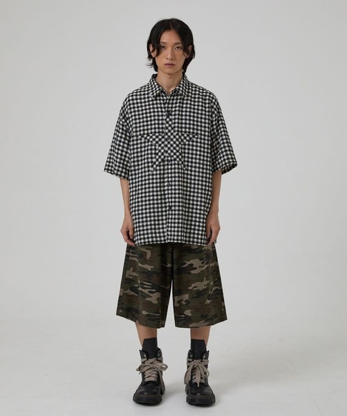 HOODHOOD(フッドフッド)の「【UNISEX】HOODHOOD/スターアップリケチェックシャツ(シャツ/ブラウス・レディース・ブラック/ブルー・MEDIUM)」の18枚目の写真