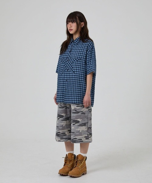 HOODHOOD(フッドフッド)の「【UNISEX】HOODHOOD/スターアップリケチェックシャツ(シャツ/ブラウス・レディース・ブラック/ブルー・MEDIUM)」の14枚目の写真