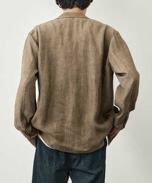 CITY TOKYO（シティトウキョウ）の「【CITY TOKYO/シティートーキョー】Fade linen リラックスジャケット（テーラードジャケット・メンズ・ベージュ/ダークグレー・2/1/3）」の6枚目の写真