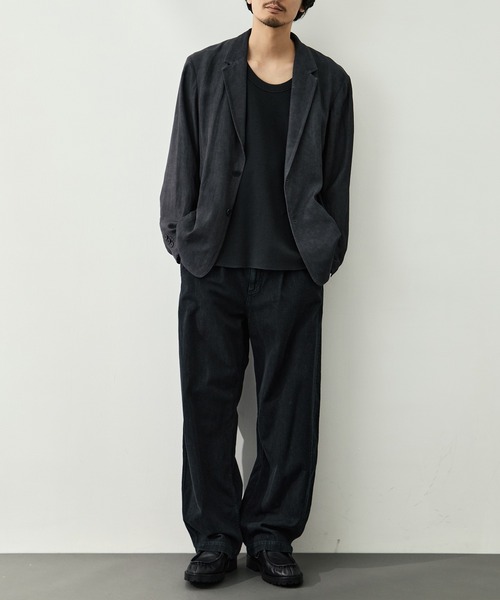 CITY TOKYO（シティトウキョウ）の「【CITY TOKYO/シティートーキョー】Fade linen リラックスジャケット（テーラードジャケット・メンズ・ベージュ/ダークグレー・2/1/3）」の18枚目の写真