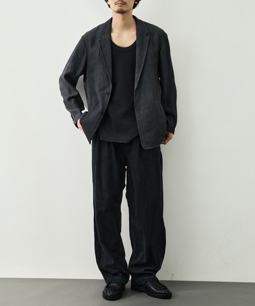 CITY TOKYO（シティトウキョウ）の「【CITY TOKYO/シティートーキョー】Fade linen リラックスジャケット（テーラードジャケット・メンズ・ベージュ/ダークグレー・2/1/3）」の19枚目の写真