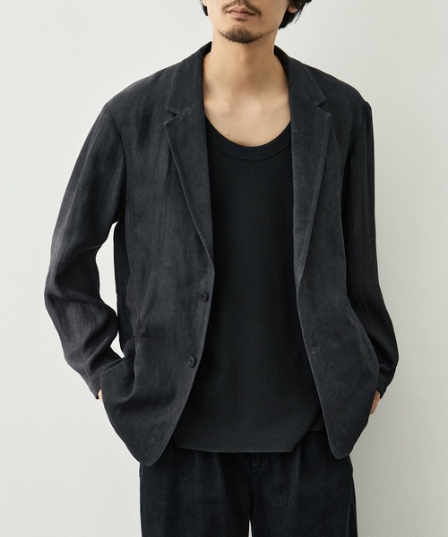 CITY TOKYO（シティトウキョウ）の「【CITY TOKYO/シティートーキョー】Fade linen リラックスジャケット（テーラードジャケット・メンズ・ベージュ/ダークグレー・2/1/3）」の14枚目の写真