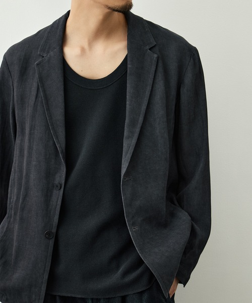 CITY TOKYO（シティトウキョウ）の「【CITY TOKYO/シティートーキョー】Fade linen リラックスジャケット（テーラードジャケット・メンズ・ベージュ/ダークグレー・2/1/3）」の20枚目の写真