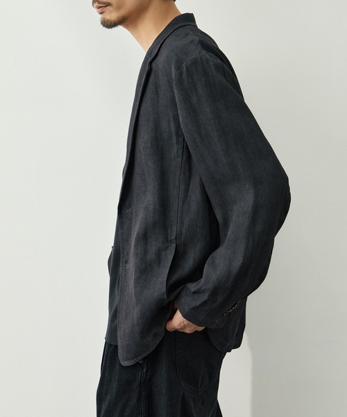 CITY TOKYO（シティトウキョウ）の「【CITY TOKYO/シティートーキョー】Fade linen リラックスジャケット（テーラードジャケット・メンズ・ベージュ/ダークグレー・2/1/3）」の16枚目の写真