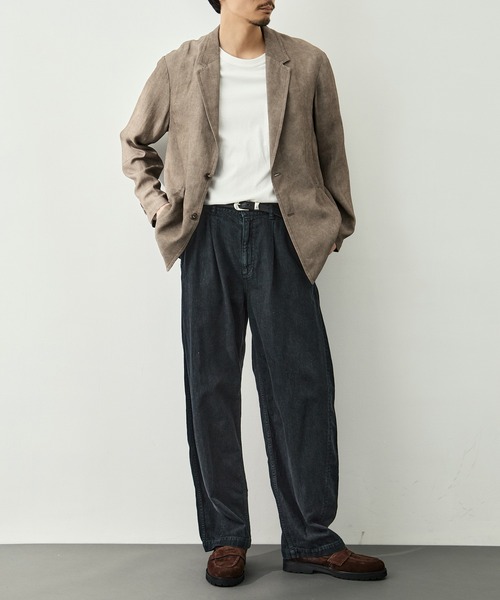CITY TOKYO（シティトウキョウ）の「【CITY TOKYO/シティートーキョー】Fade linen リラックスジャケット（テーラードジャケット・メンズ・ベージュ/ダークグレー・2/1/3）」の13枚目の写真