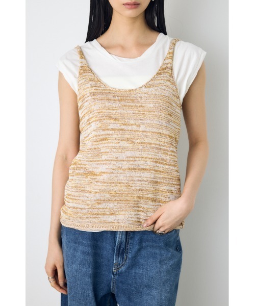 AZUL by moussy(アズールバイマウジー)の「メランジニットキャミソール(キャミソール・レディース・ブルー系その他/ベージュ系その他/イエロー系その他・SMALL/MEDIUM)」の19枚目の写真