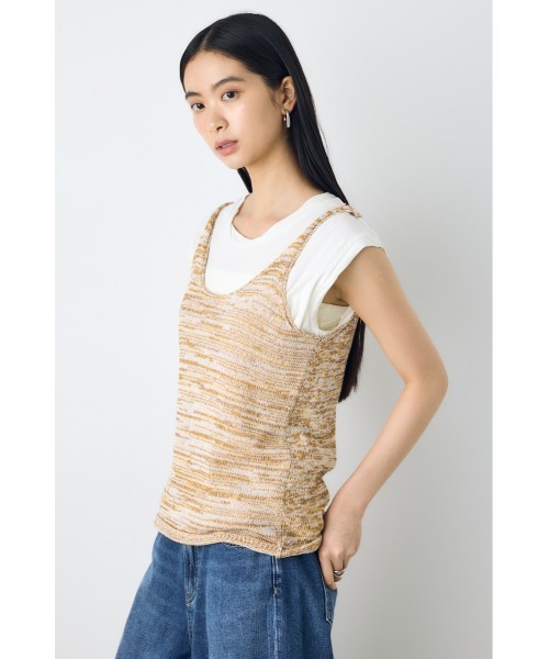 AZUL by moussy(アズールバイマウジー)の「メランジニットキャミソール(キャミソール・レディース・ブルー系その他/ベージュ系その他/イエロー系その他・SMALL/MEDIUM)」の20枚目の写真