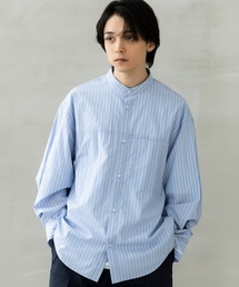 +phenix(プラスフェニックス)SEAM POCKET BAND COLLAR SHIRT / シームポケット バンドカラーシャツ