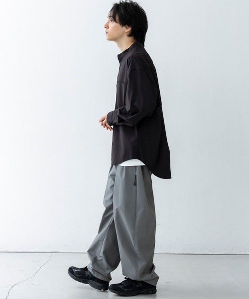 +phenix(プラスフェニックス)の「+phenix(プラスフェニックス)SEAM POCKET BAND COLLAR SHIRT / シームポケット バンドカラーシャツ(シャツ/ブラウス・メンズ・ブルー/ブラック/サックスブルー・M/XL/L)」の5枚目の写真