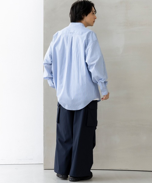 +phenix(プラスフェニックス)の「+phenix(プラスフェニックス)SEAM POCKET BAND COLLAR SHIRT / シームポケット バンドカラーシャツ(シャツ/ブラウス・メンズ・ブルー/ブラック/サックスブルー・M/XL/L)」の17枚目の写真