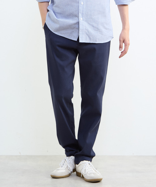 MEN'S MELROSE（メンズメルローズ）の「ハイストレッチスリムテーパードパンツ（チノパンツ・メンズ・ホワイト/ネイビー/ブラック・3/4/5）」の3枚目の写真