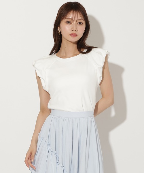 AND COUTURE(アンドクチュール)の「タックバルーンスリーブプルオーバー(Tシャツ/カットソー・レディース・ピンク/チャコールグレー/オフホワイト・FREE)」の2枚目の写真