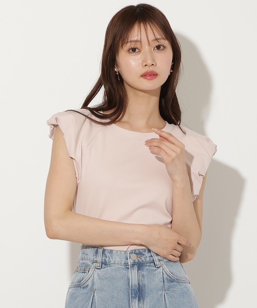 AND COUTURE(アンドクチュール)の「タックバルーンスリーブプルオーバー(Tシャツ/カットソー・レディース・ピンク/チャコールグレー/オフホワイト・FREE)」の1枚目の写真