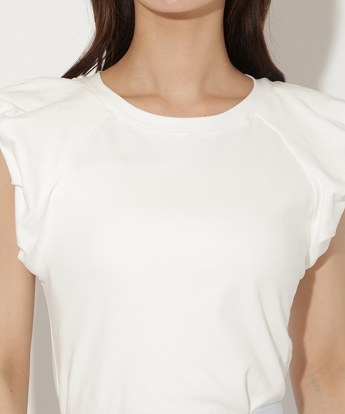 AND COUTURE(アンドクチュール)の「タックバルーンスリーブプルオーバー(Tシャツ/カットソー・レディース・ピンク/チャコールグレー/オフホワイト・FREE)」の7枚目の写真