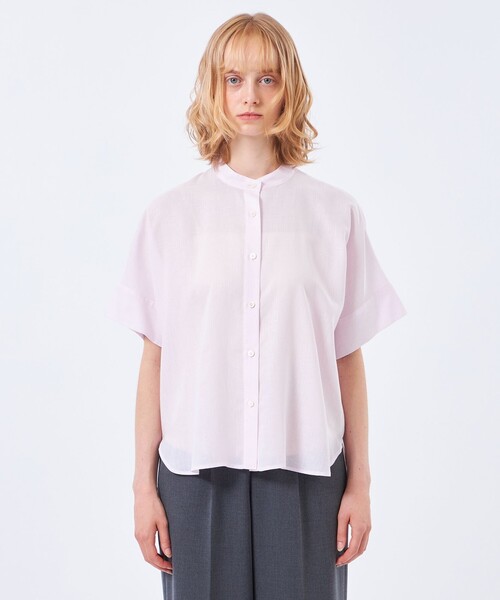 MACKINTOSH PHILOSOPHY(マッキントッシュ フィロソフィー)の「リネンミックスバンドカラーシャツ(シャツ/ブラウス・レディース・ピンク系その他2/ブルー系その他2/ブラウン系その他4・36/38)」の15枚目の写真