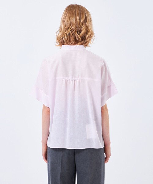 MACKINTOSH PHILOSOPHY(マッキントッシュ フィロソフィー)の「リネンミックスバンドカラーシャツ(シャツ/ブラウス・レディース・ピンク系その他2/ブルー系その他2/ブラウン系その他4・36/38)」の5枚目の写真