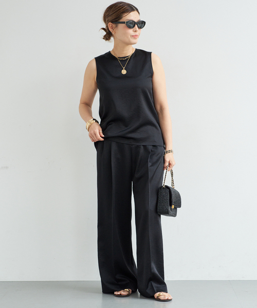 Deuxieme Classe（ドゥーズィエムクラス）の「Minimal Satin ブラウス（シャツ/ブラウス・レディース・ホワイト/ブラック・FREE）」の8枚目の写真