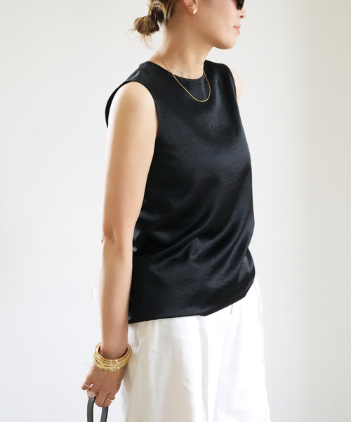 Deuxieme Classe（ドゥーズィエムクラス）の「Minimal Satin ブラウス（シャツ/ブラウス・レディース・ホワイト/ブラック・FREE）」の12枚目の写真