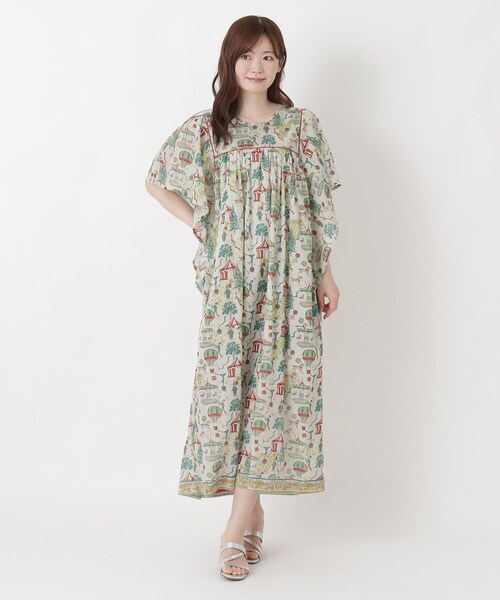 one'sterrace(ワンズテラス)の「リゾート サーカス柄ワンピース(ワンピース・レディース・オレンジ系その他5/ブルー系その他7/ベージュ系8・02)」の8枚目の写真