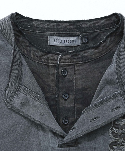 SILVER BULLET(シルバーバレット)の「『SILVER BULLET SELECT AP/シルバーバレットセレクト』フェイクレイヤードヘンリーネックTEE(Tシャツ/カットソー・メンズ・ライトグレー/ブラック/ホワイト・L/M)」の8枚目の写真