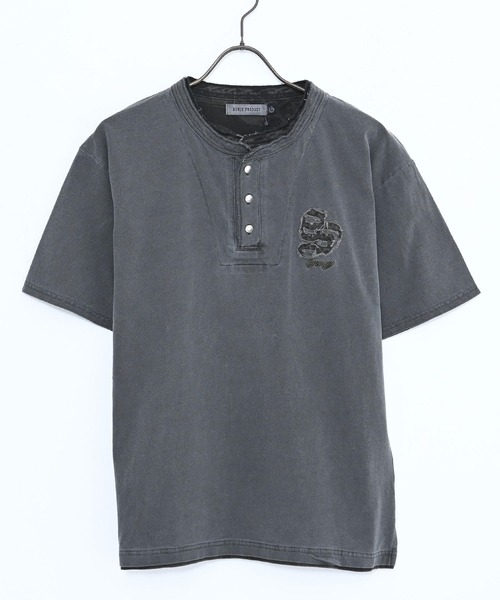SILVER BULLET(シルバーバレット)の「『SILVER BULLET SELECT AP/シルバーバレットセレクト』フェイクレイヤードヘンリーネックTEE(Tシャツ/カットソー・メンズ・ライトグレー/ブラック/ホワイト・L/M)」の5枚目の写真