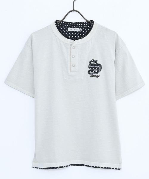 SILVER BULLET(シルバーバレット)の「『SILVER BULLET SELECT AP/シルバーバレットセレクト』フェイクレイヤードヘンリーネックTEE(Tシャツ/カットソー・メンズ・ライトグレー/ブラック/ホワイト・L/M)」の7枚目の写真
