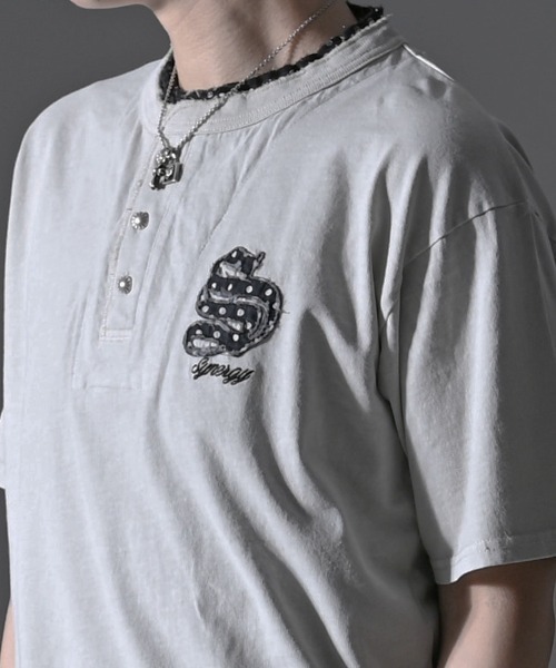 SILVER BULLET(シルバーバレット)の「『SILVER BULLET SELECT AP/シルバーバレットセレクト』フェイクレイヤードヘンリーネックTEE(Tシャツ/カットソー・メンズ・ライトグレー/ブラック/ホワイト・L/M)」の22枚目の写真