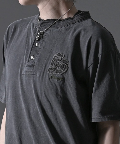 SILVER BULLET(シルバーバレット)の「『SILVER BULLET SELECT AP/シルバーバレットセレクト』フェイクレイヤードヘンリーネックTEE(Tシャツ/カットソー・メンズ・ライトグレー/ブラック/ホワイト・L/M)」の20枚目の写真