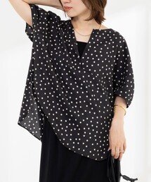 Rie Miller | 《接触冷感》ウォッシャブルキャップスリーブプルオーバー(シャツ/ブラウス)