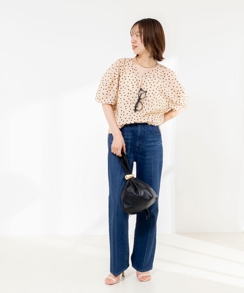 Rie Miller(リエミラー)の「《接触冷感》ウォッシャブルキャップスリーブプルオーバー(シャツ/ブラウス・レディース・ブラウン系その他/ベージュ系その他/ブラック系その他・38)」の5枚目の写真