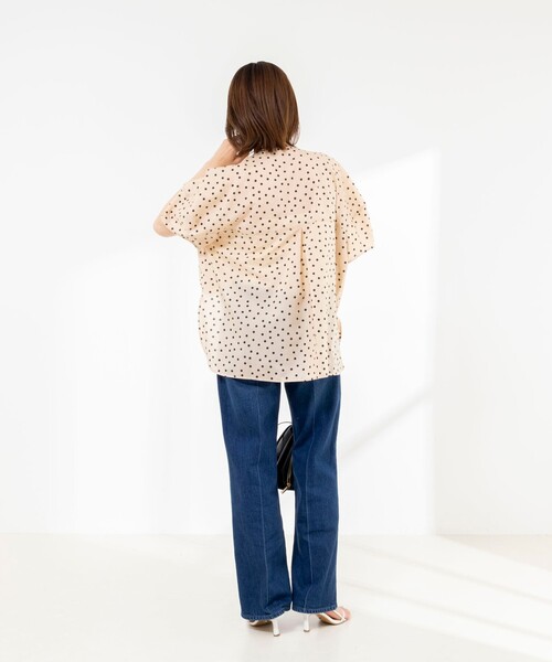 Rie Miller(リエミラー)の「《接触冷感》ウォッシャブルキャップスリーブプルオーバー(シャツ/ブラウス・レディース・ブラウン系その他/ベージュ系その他/ブラック系その他・38)」の6枚目の写真