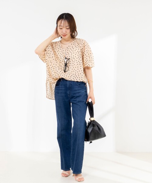 Rie Miller(リエミラー)の「《接触冷感》ウォッシャブルキャップスリーブプルオーバー(シャツ/ブラウス・レディース・ブラウン系その他/ベージュ系その他/ブラック系その他・38)」の8枚目の写真