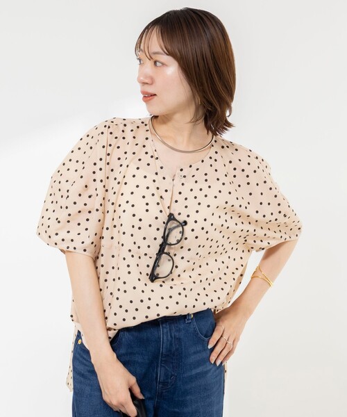 Rie Miller(リエミラー)の「《接触冷感》ウォッシャブルキャップスリーブプルオーバー(シャツ/ブラウス・レディース・ブラウン系その他/ベージュ系その他/ブラック系その他・38)」の9枚目の写真