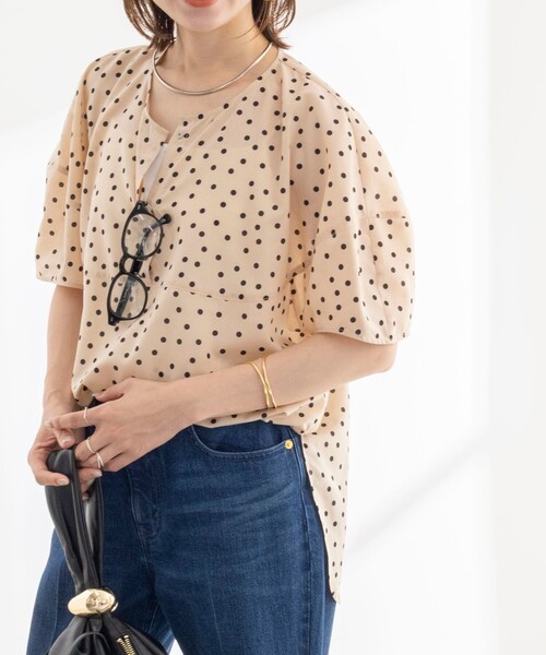 Rie Miller(リエミラー)の「《接触冷感》ウォッシャブルキャップスリーブプルオーバー(シャツ/ブラウス・レディース・ブラウン系その他/ベージュ系その他/ブラック系その他・38)」の10枚目の写真
