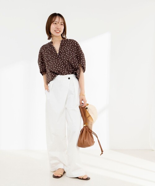 Rie Miller(リエミラー)の「《接触冷感》ウォッシャブルキャップスリーブプルオーバー(シャツ/ブラウス・レディース・ブラウン系その他/ベージュ系その他/ブラック系その他・38)」の15枚目の写真