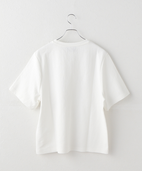 Spick & Span(スピックアンドスパン)の「《一部店舗+WEB限定》BERENICE. / べレニス TSHIRT COL ROND BRODERIE V(Tシャツ/カットソー・レディース・ホワイト・SMALL)」の2枚目の写真