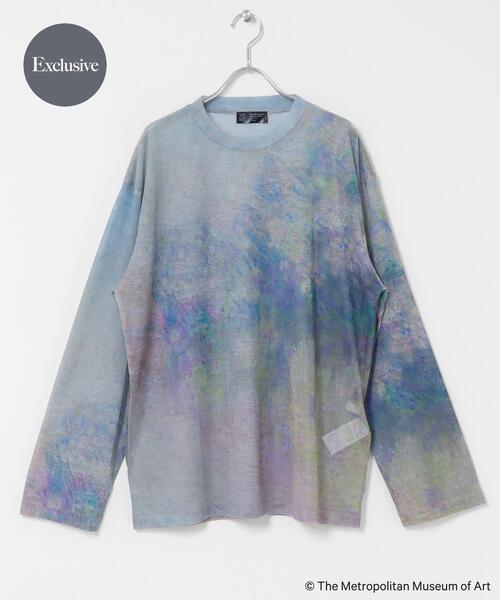 SENSE OF PLACE by URBAN RESEARCH(センスオブプレイスバイアーバンリサーチ)の「『別注』The Met×SENSE OF PLACE シアーロングTシャツ(モネ)(Tシャツ/カットソー・メンズ・ライトピンク/ブラック・MEDIUM/LARGE)」の2枚目の写真