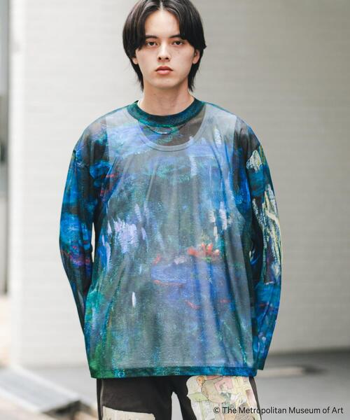 SENSE OF PLACE by URBAN RESEARCH(センスオブプレイスバイアーバンリサーチ)の「『別注』The Met×SENSE OF PLACE シアーロングTシャツ(モネ)(Tシャツ/カットソー・メンズ・ライトピンク/ブラック・MEDIUM/LARGE)」の14枚目の写真