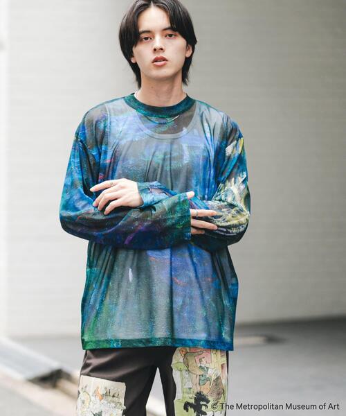 SENSE OF PLACE by URBAN RESEARCH(センスオブプレイスバイアーバンリサーチ)の「『別注』The Met×SENSE OF PLACE シアーロングTシャツ(モネ)(Tシャツ/カットソー・メンズ・ライトピンク/ブラック・MEDIUM/LARGE)」の3枚目の写真