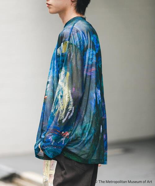 SENSE OF PLACE by URBAN RESEARCH(センスオブプレイスバイアーバンリサーチ)の「『別注』The Met×SENSE OF PLACE シアーロングTシャツ(モネ)(Tシャツ/カットソー・メンズ・ライトピンク/ブラック・MEDIUM/LARGE)」の4枚目の写真