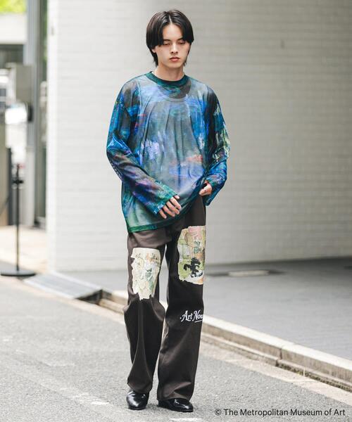 SENSE OF PLACE by URBAN RESEARCH(センスオブプレイスバイアーバンリサーチ)の「『別注』The Met×SENSE OF PLACE シアーロングTシャツ(モネ)(Tシャツ/カットソー・メンズ・ライトピンク/ブラック・MEDIUM/LARGE)」の5枚目の写真