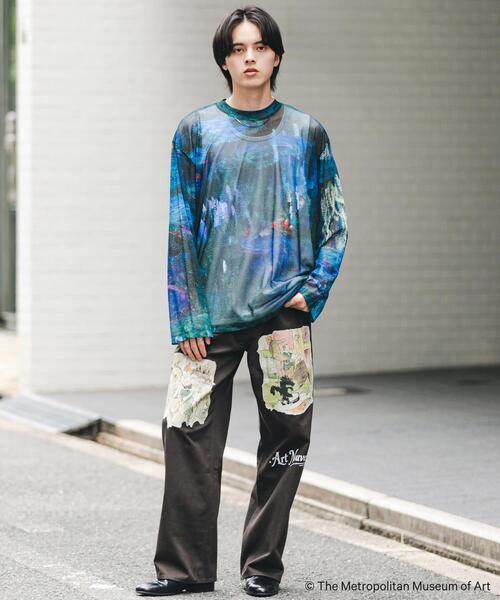 SENSE OF PLACE by URBAN RESEARCH(センスオブプレイスバイアーバンリサーチ)の「『別注』The Met×SENSE OF PLACE シアーロングTシャツ(モネ)(Tシャツ/カットソー・メンズ・ライトピンク/ブラック・MEDIUM/LARGE)」の6枚目の写真